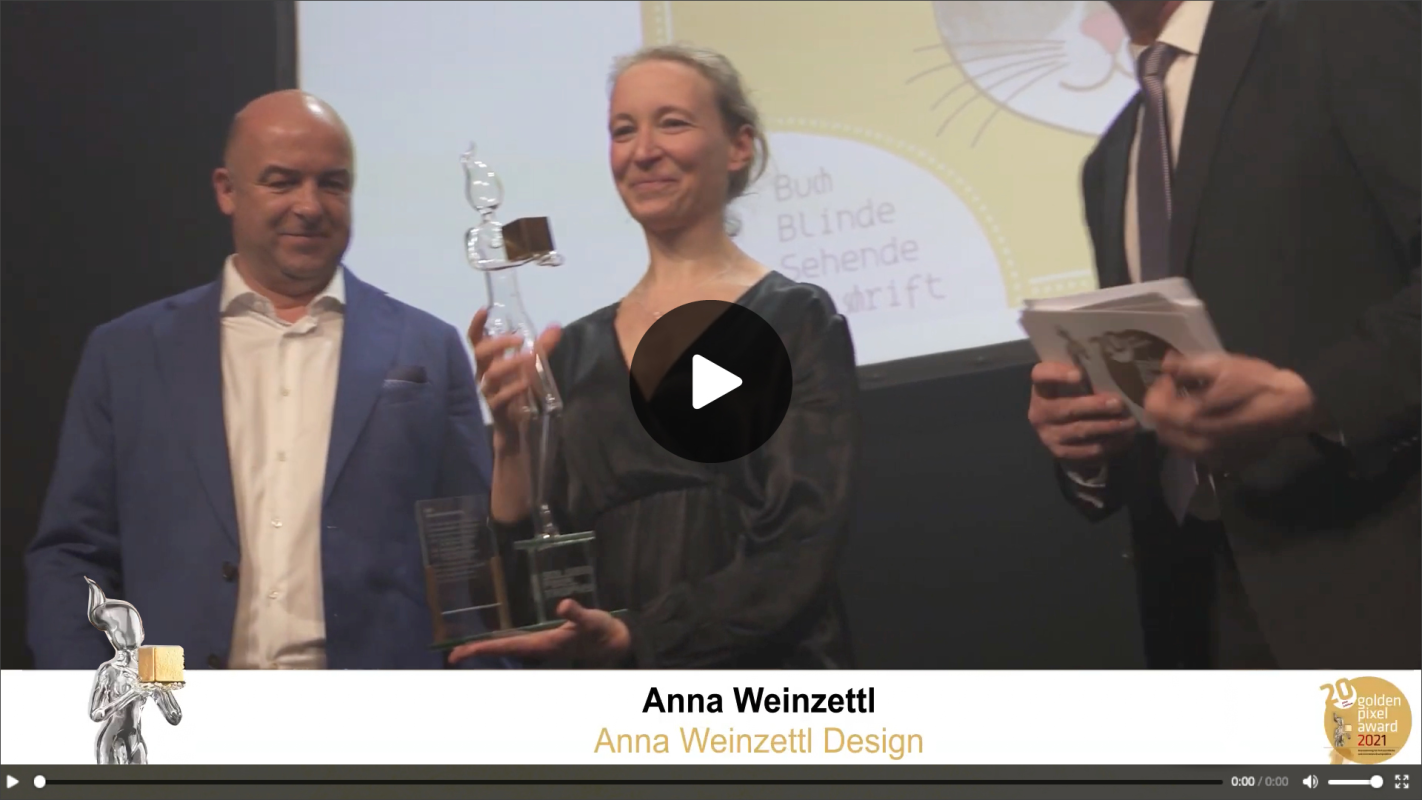 Anna Weinzettl erhält Golden Pixel Award, dieses Bild öffnet ein Youtube-Video